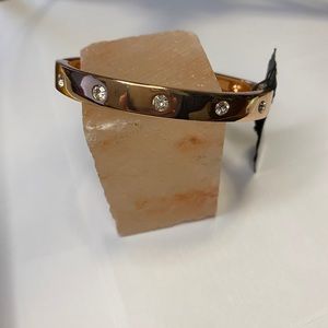 GUESS Brand new, Rose Gold and Crystal Bangle w/spring opening.